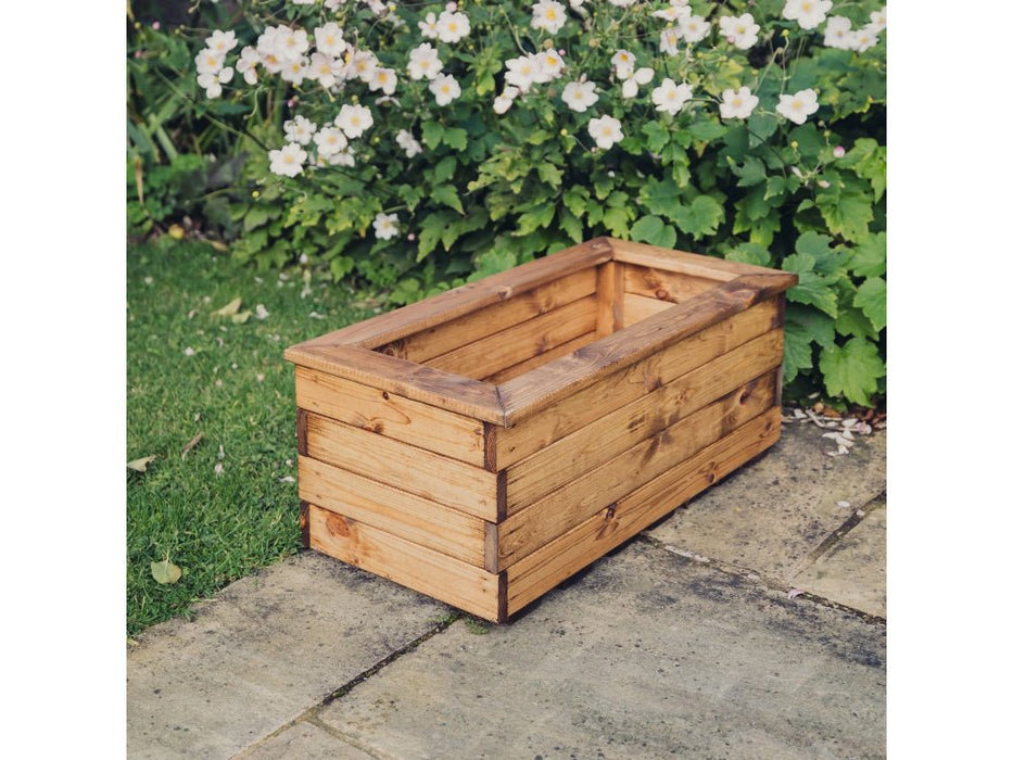 Valley Trough Planter – 3 sizes - Brown Swedish Redwood Garden Planter_Planters