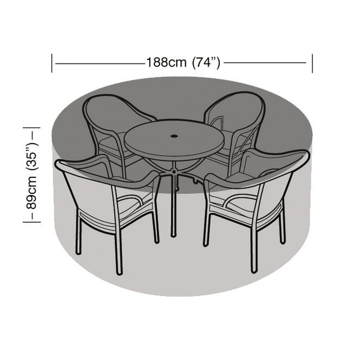 4-6 Seater Round Table & Chairs Cover_Garden Furniture Covers
