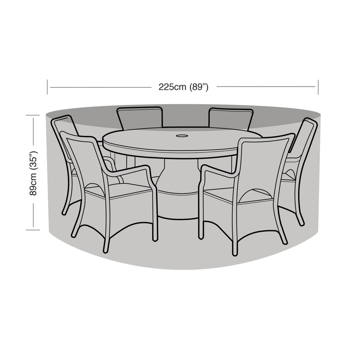 6 Seater Round Table & Chairs Cover_Garden Furniture Covers