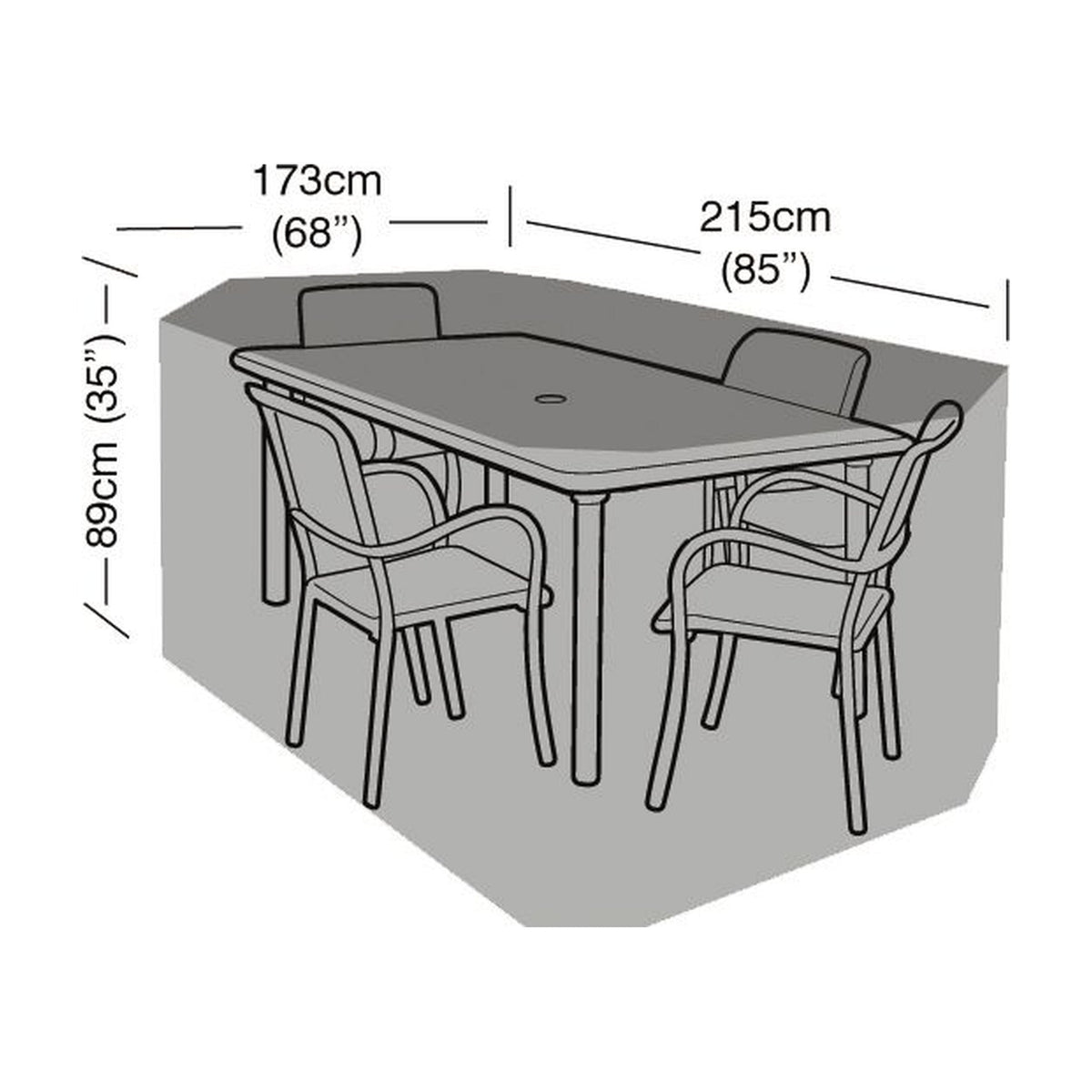 4 Seater Rectangular Table & Chairs Cover_Garden Furniture Covers