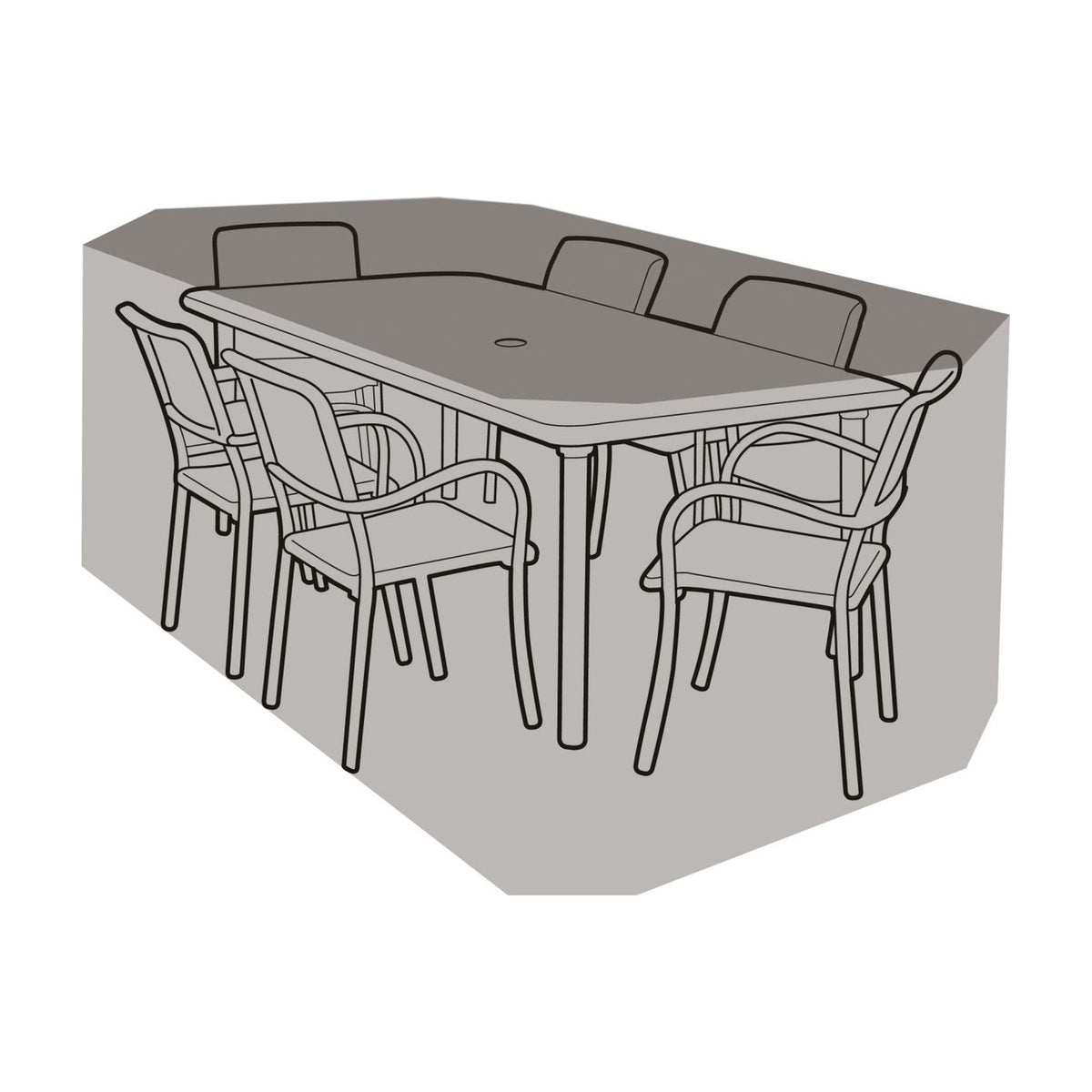 6 Seater Rectangular Table & Chairs Cover_Garden Furniture Covers