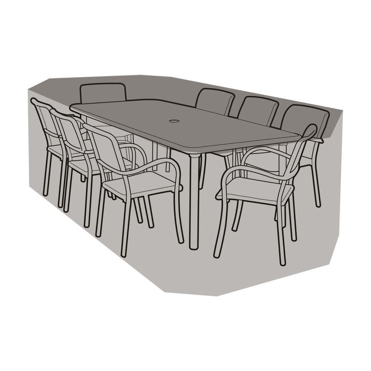 8 Seater Rectangular Table & Chairs Cover_Garden Furniture Covers