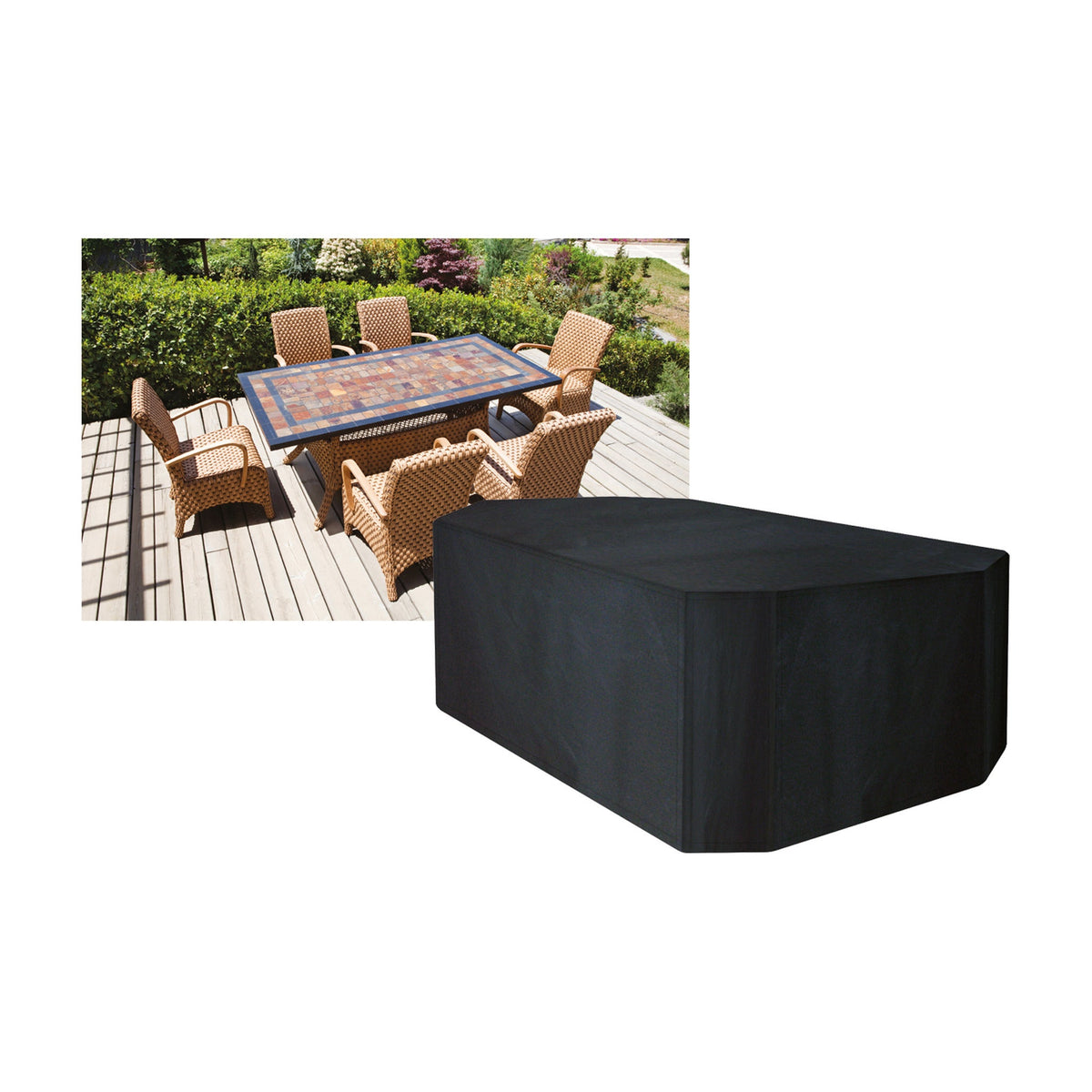 6 Seater Rectangular Table & Chairs Cover_Garden Furniture Covers