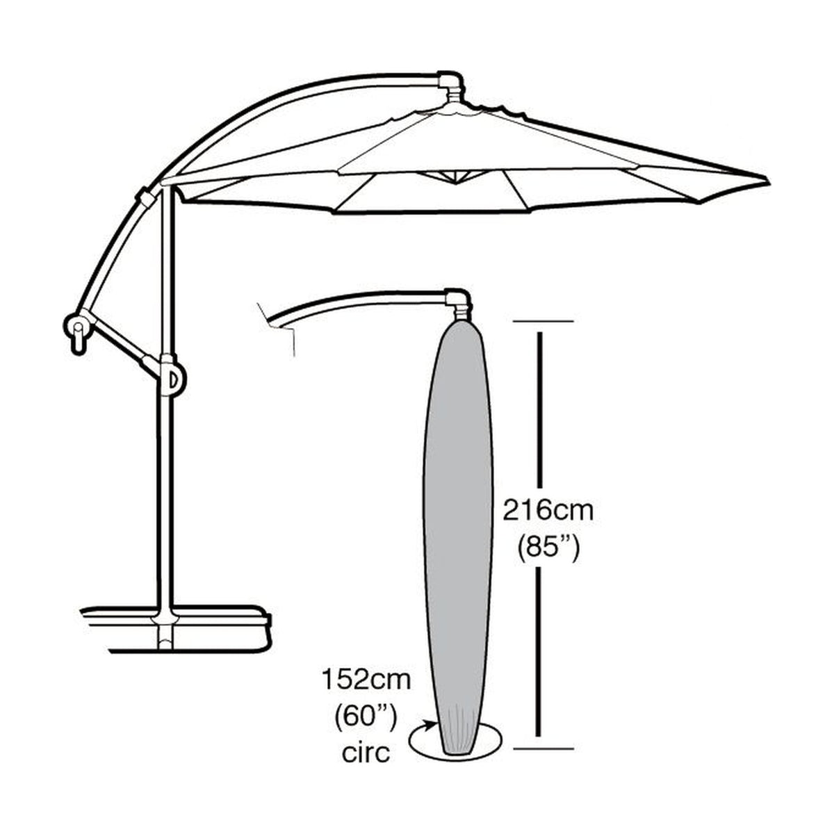 Cantilever Parasol Cover - Premium Polyester_Parasol Covers