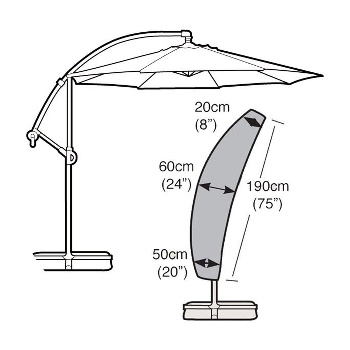 Small Sail Parasol Cover - Premium Polyester_Parasol Covers
