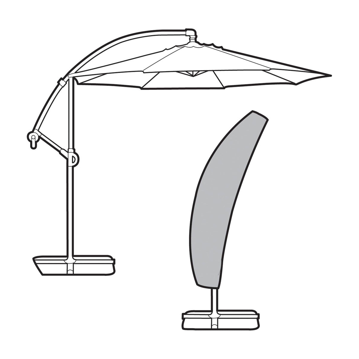 Small Sail Parasol Cover - Premium Polyester_Parasol Covers