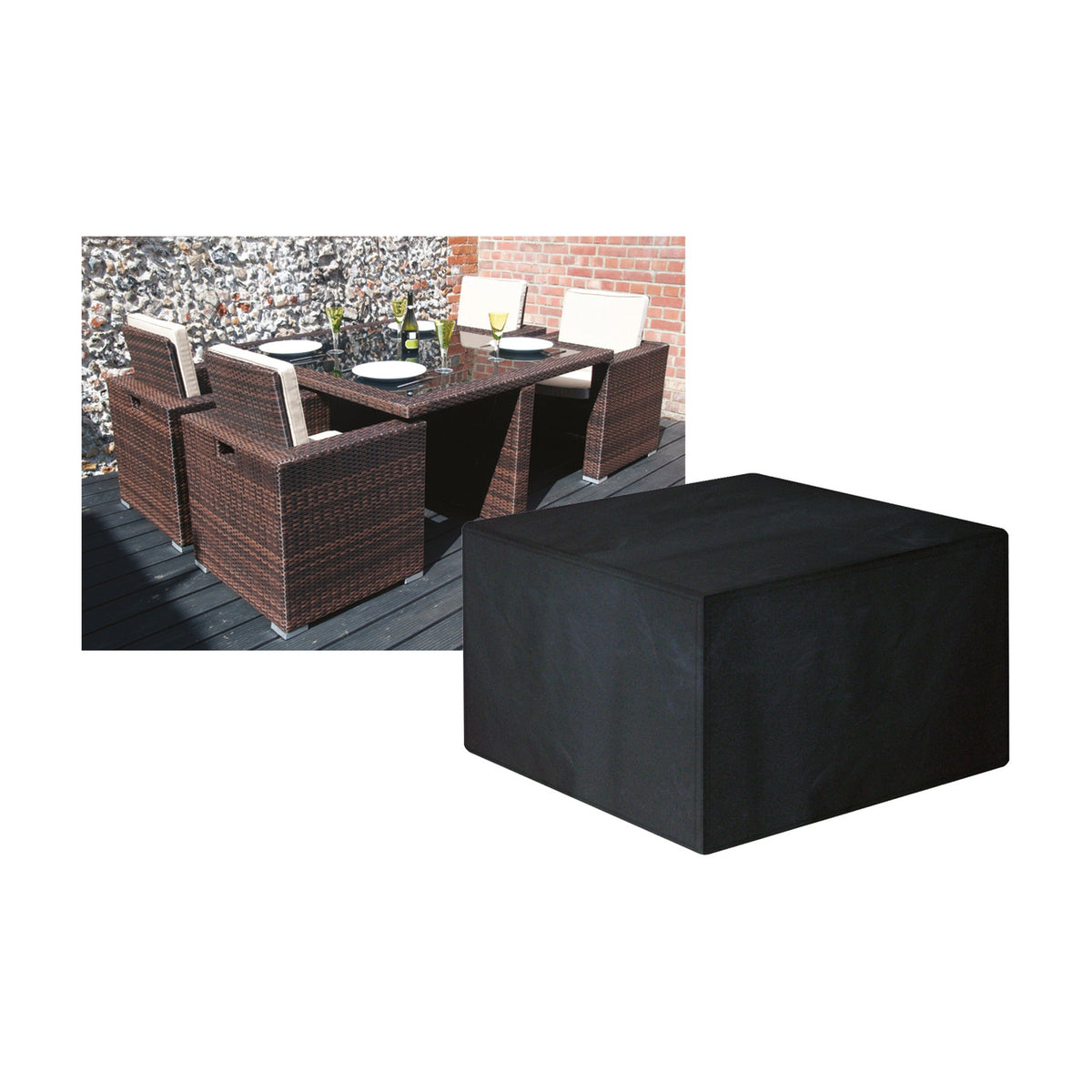 4 Seater Small Cube Set Cover_Rattan Furniture Covers