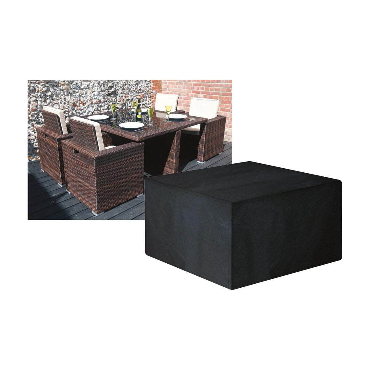 4 Seater Medium Cube Set Cover_Rattan Furniture Covers