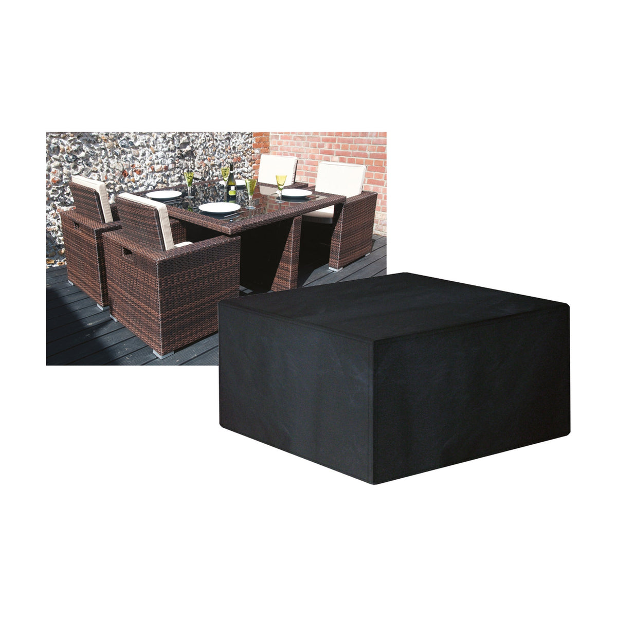 4 Seater Large Cube Set Cover_Rattan Furniture Covers