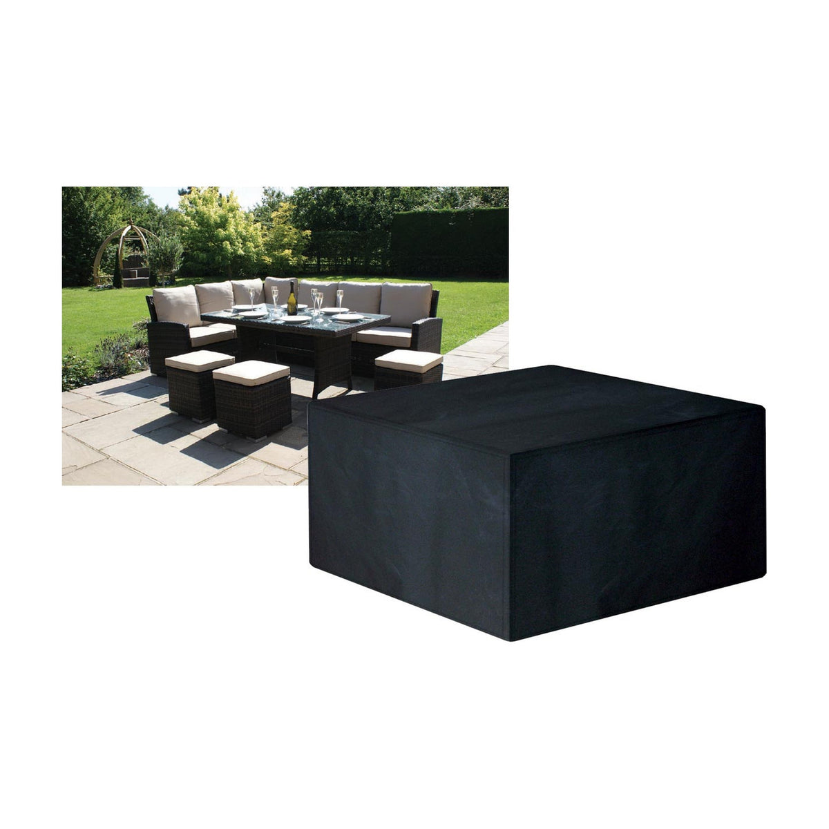 Compact Square Casual Dining Set Cover_Rattan Furniture Covers