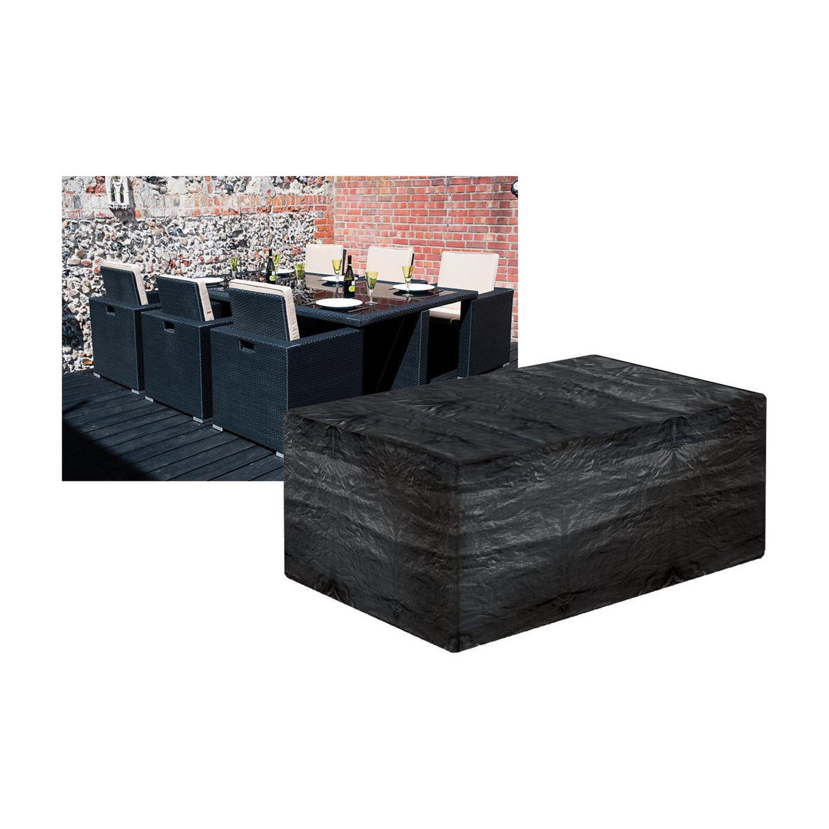 6 Seater Rectangular Cube Set Cover_Rattan Furniture Covers