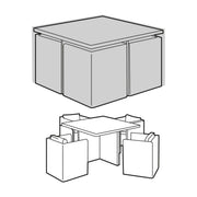 4 Seater Small Cube Set Cover_Rattan Furniture Covers