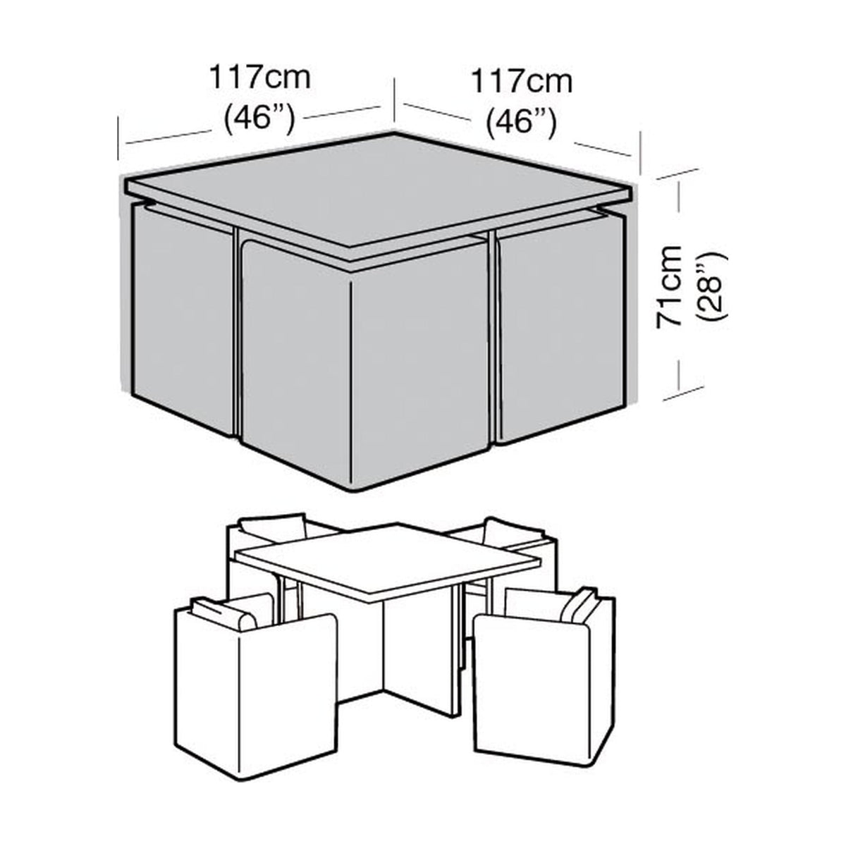4 Seater Small Cube Set Cover_Rattan Furniture Covers