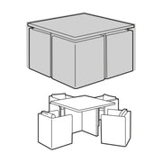4 Seater Medium Cube Set Cover_Rattan Furniture Covers