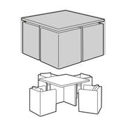 4 Seater Large Cube Set Cover_Rattan Furniture Covers