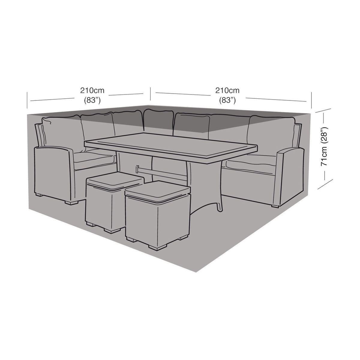 Compact Square Casual Dining Set Cover_Rattan Furniture Covers