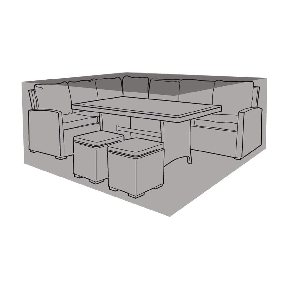 Compact Square Casual Dining Set Cover_Rattan Furniture Covers
