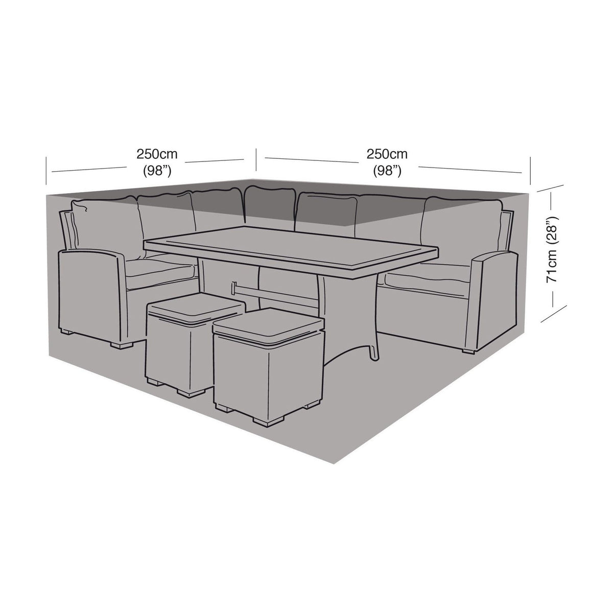 Small Square Casual Dining Set Cover_Rattan Furniture Covers