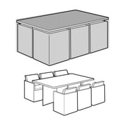 6 Seater Rectangular Cube Set Cover_Rattan Furniture Covers