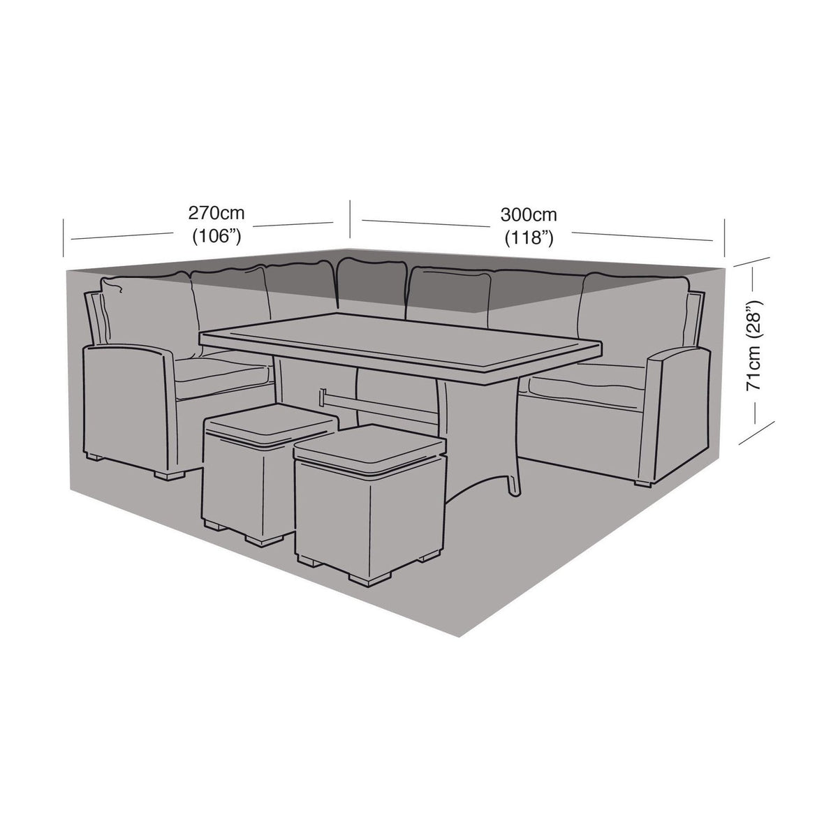 Large Casual Dining Set Cover_Rattan Furniture Covers