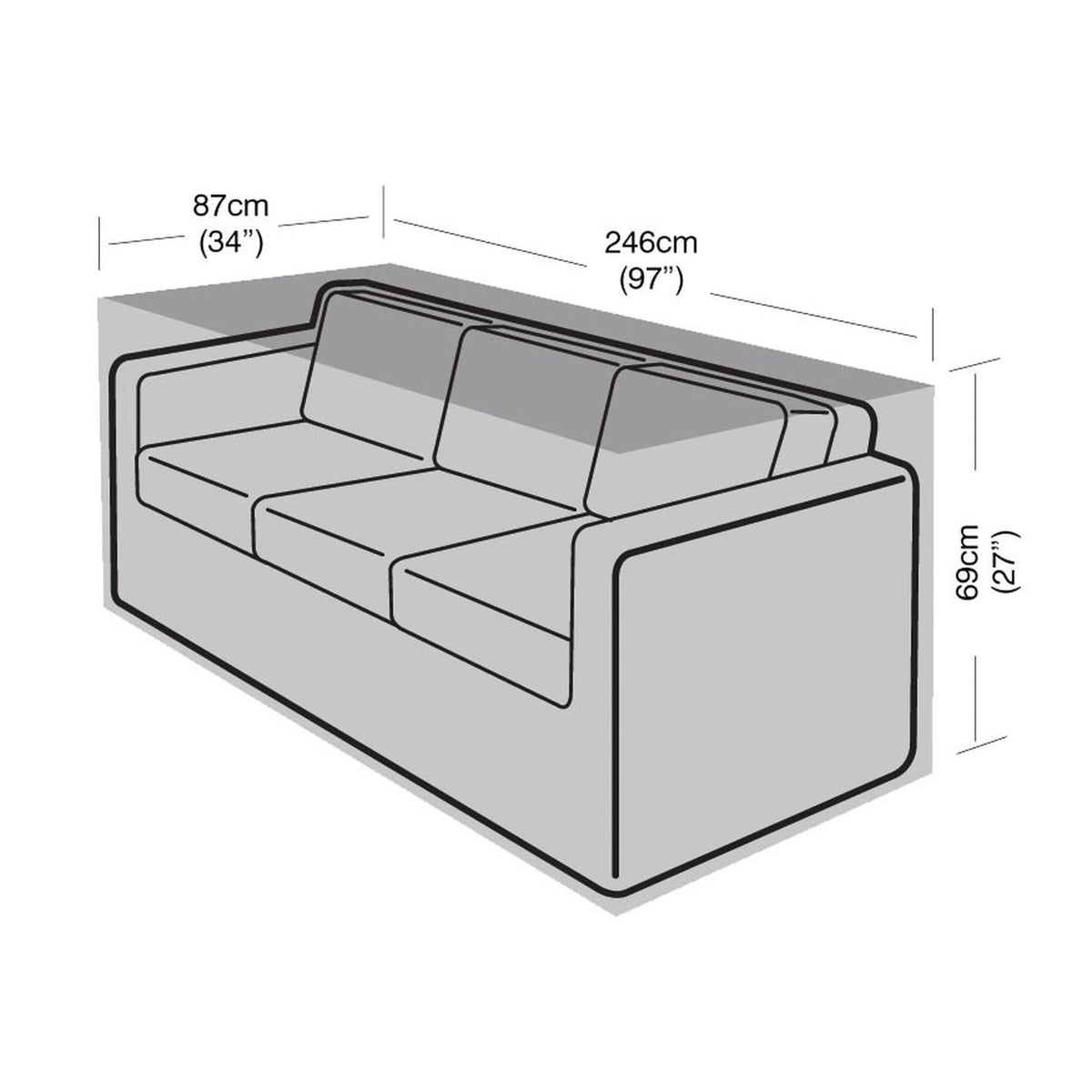 3 Seater Small Sofa Cover_Rattan Furniture Covers