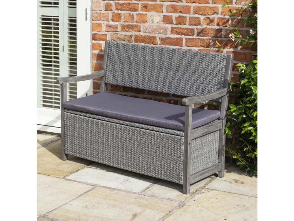 Alderley Rattan Storage Bench_Garden Benches