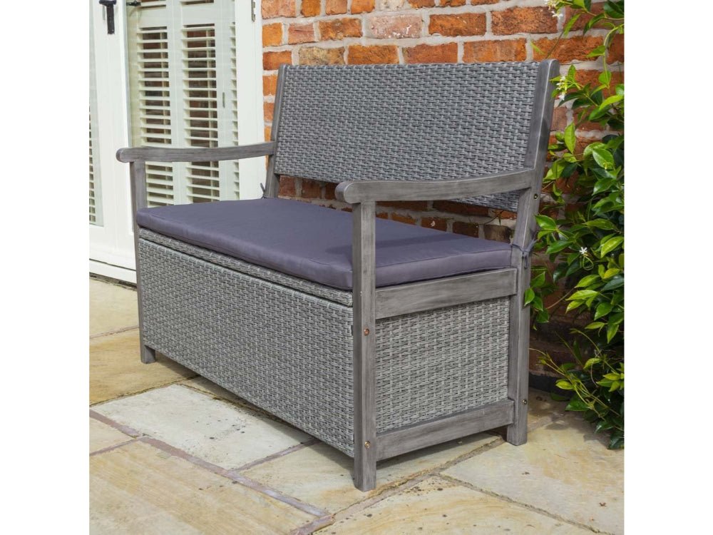 Alderley Rattan Storage Bench_Garden Benches