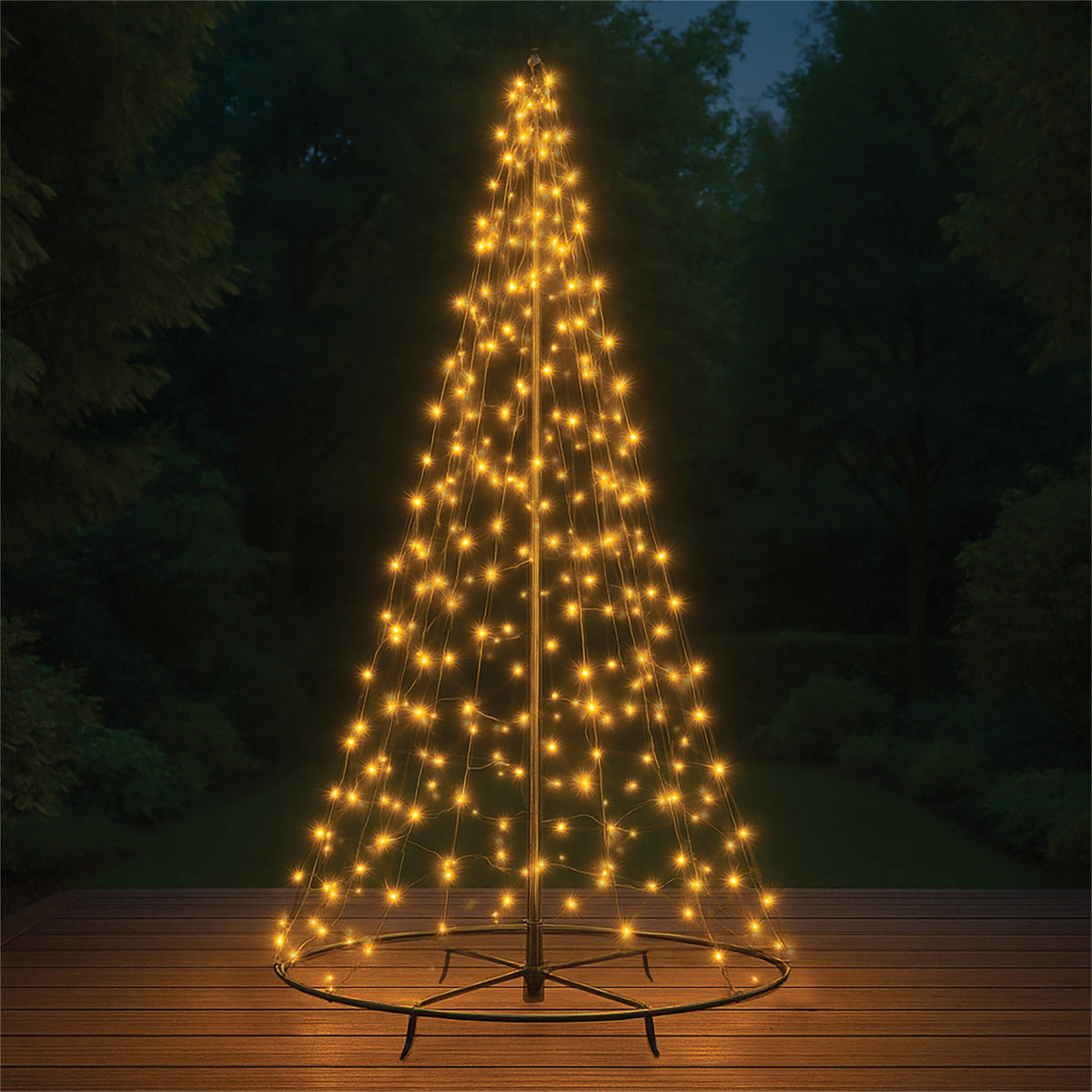 Xmas Haus All-Surface Twinkling LED Christmas Tree – Copper Gold LEDs – Indoor & Outdoor Use_Artificial Christmas Trees