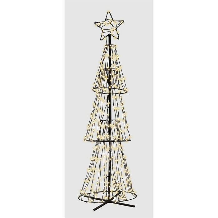 Xmas Haus All Surface 3D LED Christmas Tree with Star – 1.5m or 2.1m, 310–550 Warm White LEDs, 8 Light Modes & Timer for Indoor/Outdoor Use_Artificial Christmas Trees