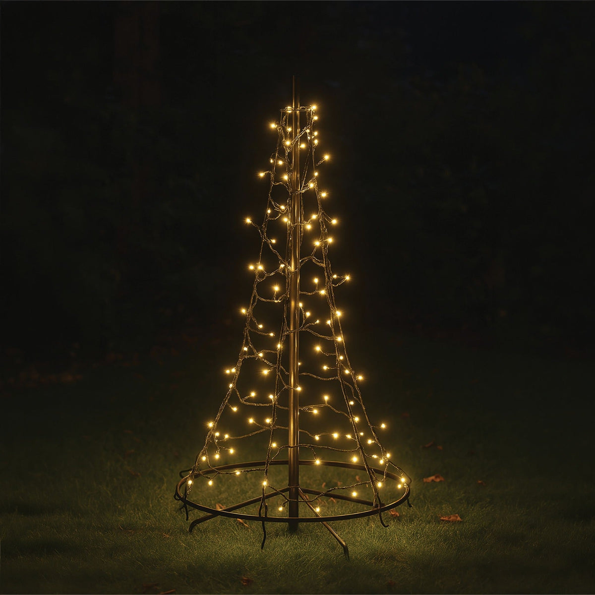 Xmas Haus LED Cone Tree – 0.9m, 1.8m or 2.5m – Warm White Twinkling LEDs – Indoor & Outdoor Use_Artificial Christmas Trees