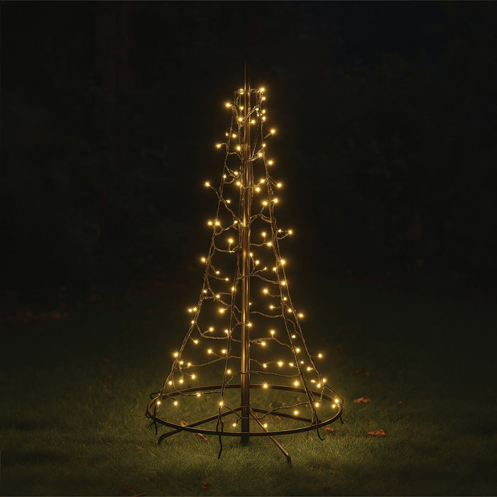 Xmas Haus LED Cone Tree – 0.9m, 1.8m or 2.5m – Warm White Twinkling LEDs – Indoor & Outdoor Use_Artificial Christmas Trees
