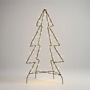 Xmas Haus 3D LED Christmas Tree – 1.5m Black Frame with 240 Warm White LEDs, Timer Function, Outdoor Festive Decoration_Artificial Christmas Trees