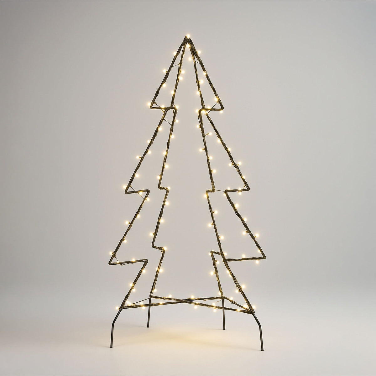 Xmas Haus 3D LED Christmas Tree – 1.5m Black Frame with 240 Warm White LEDs, Timer Function, Outdoor Festive Decoration_Artificial Christmas Trees