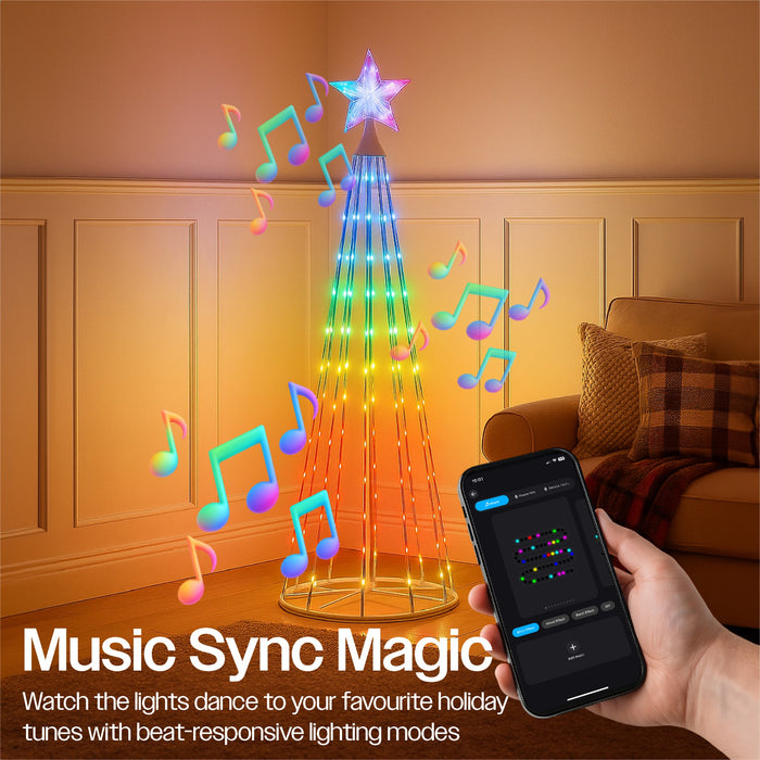 Xmas Haus 3D 1.5m RGB LED Pre-Lit Smart Christmas Tree
