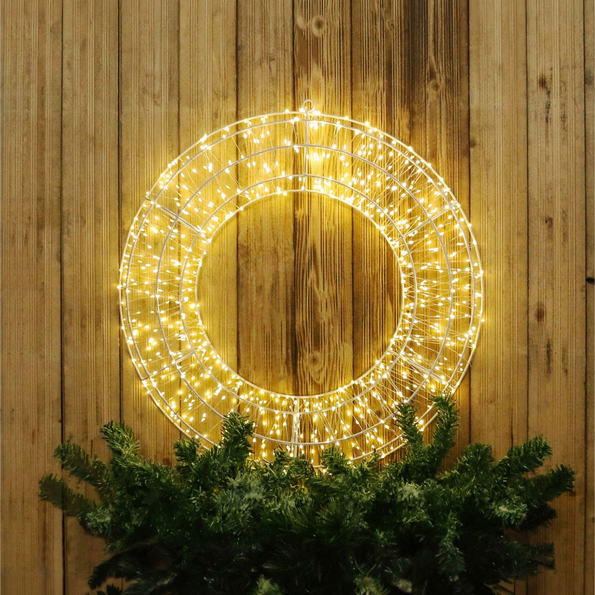 Xmas Haus 2D LED Wreath – Warm or Cool White LEDS – Available in 50cm & 70cm – Indoor/Outdoor Use_Christmas Lights