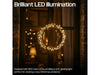 Xmas Haus Outdoor Black Metal Wreath - Warm Wite LEDS - Available in 2 sizes_Christmas Wreath