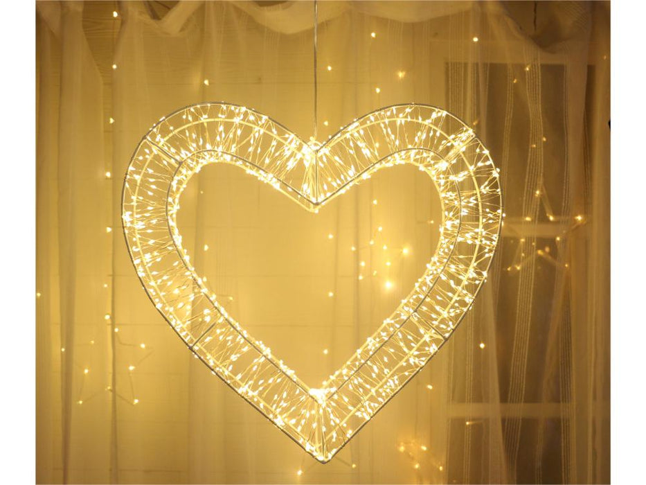 Xmas Haus 40cm LED Heart Light – 960 Warm White LEDs with Timer, Indoo ...