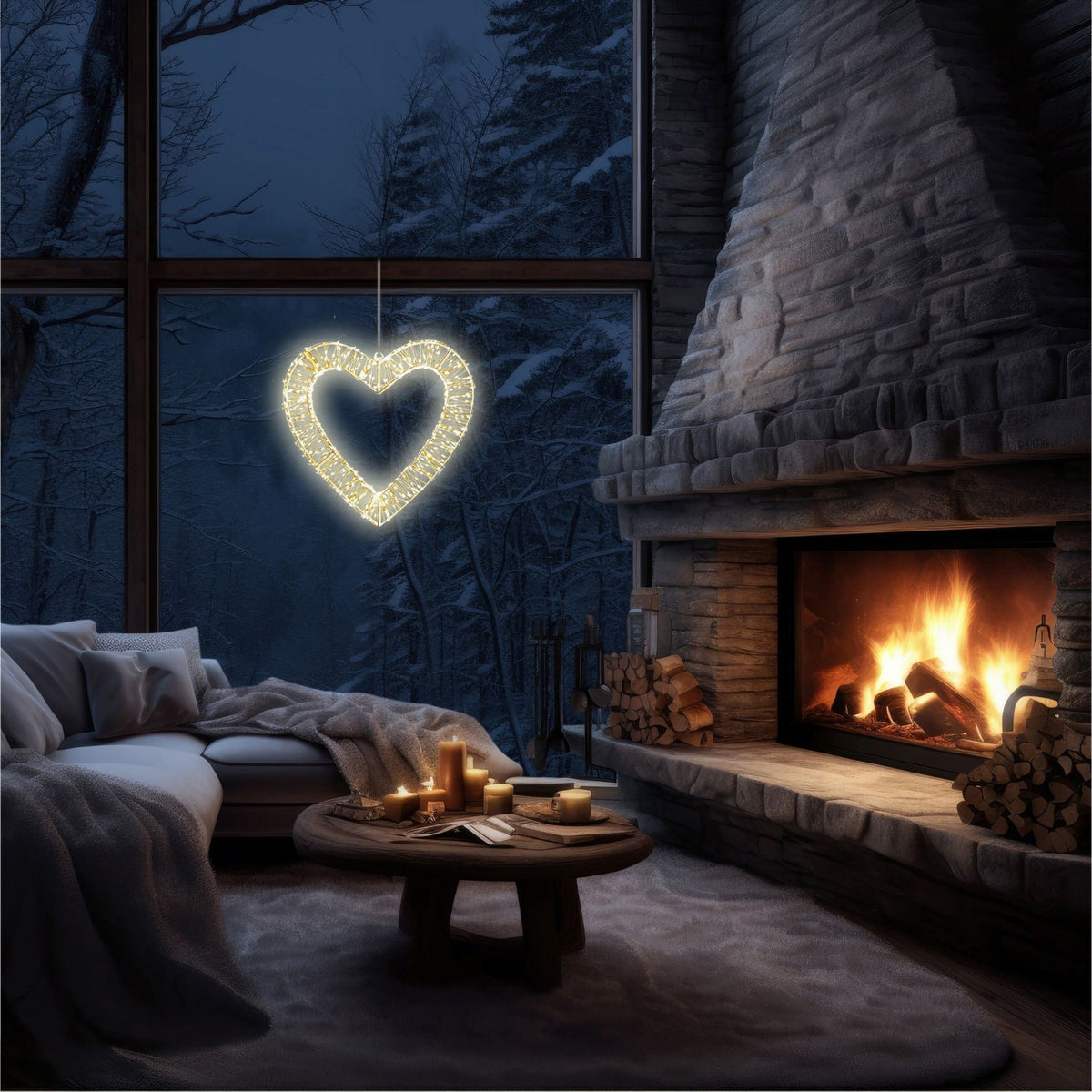 Xmas Haus 40cm LED Heart Light – 960 Warm White LEDs with Timer, Indoor & Outdoor Use_Christmas Lights