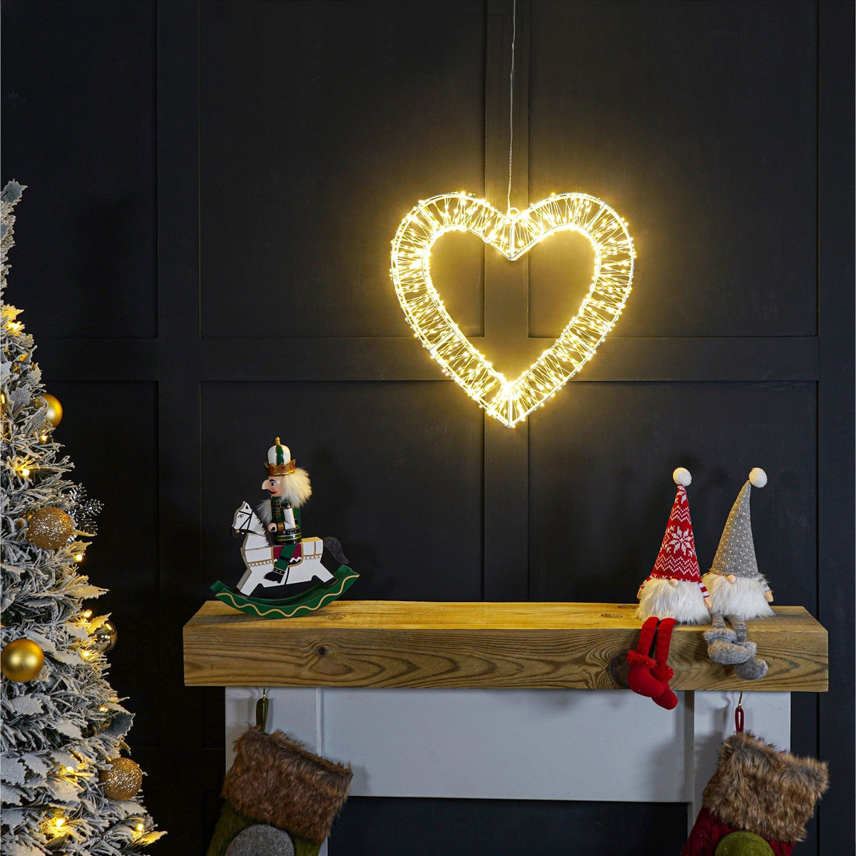 Xmas Haus 40cm LED Heart Light – 960 Warm White LEDs with Timer, Indoor & Outdoor Use_Christmas Lights