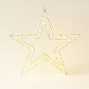 Xmas Haus 50cm LED Star Decoration – 1440 Warm White LEDs, White Wire Frame, Indoor & Outdoor Use with Timer_Christmas Lights