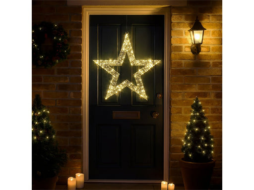 Xmas Haus Outdoor Christmas 100 LEDS Metal Shiny Star - 55cm_Christmas Wreath