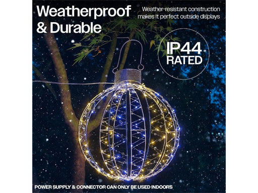 Xmas Haus Micro White and Warm White LEDS Ball - Flash Effect - Available in 3 sizes_Outdoor Christmas Decorations