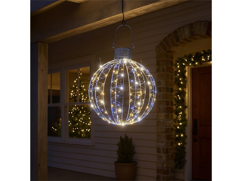 Xmas Haus Micro White and Warm White LEDS Ball - Flash Effect - Available in 3 sizes_Outdoor Christmas Decorations