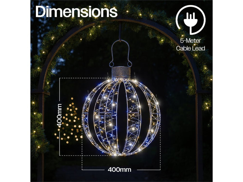 Xmas Haus Micro White and Warm White LEDS Ball - Flash Effect - Available in 3 sizes_Outdoor Christmas Decorations