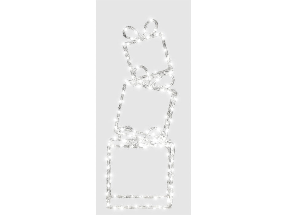 Xmas Haus Pre Lit 40 Warm White LED Christmas Presents Stack of 3 with 5m Lead, Timer_Christmas Lights