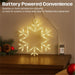 Xmas Haus 25cm LED Snowflake Decorations – Warm White Micro LEDs, Battery Operated with Timer, Indoor & Outdoor_Christmas Lights