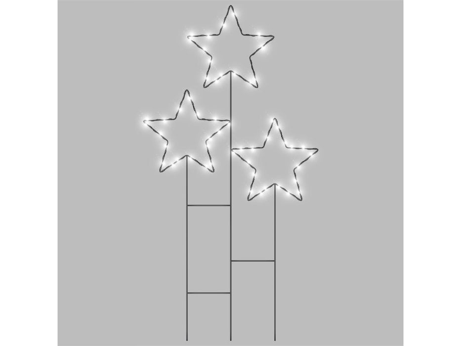 Xmas Haus Pre Lit 30 Warm White Micro LED Christmas 3 Star Cluster Design Battery Timer Power Supply_Christmas Lights
