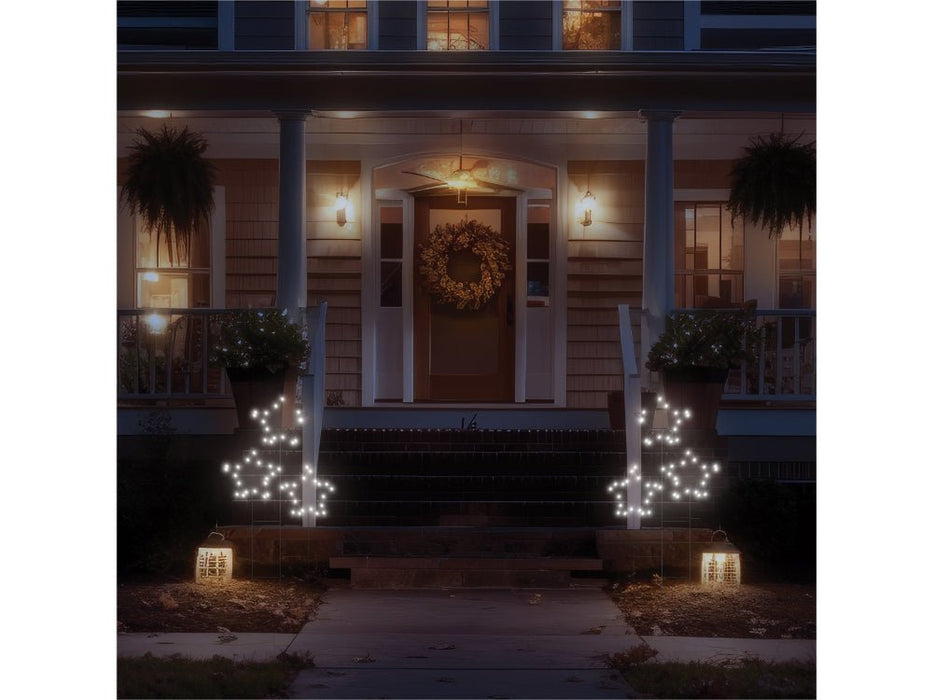 Xmas Haus Pre Lit 30 Warm White Micro LED Christmas 3 Star Cluster Design Battery Timer Power Supply_Christmas Lights