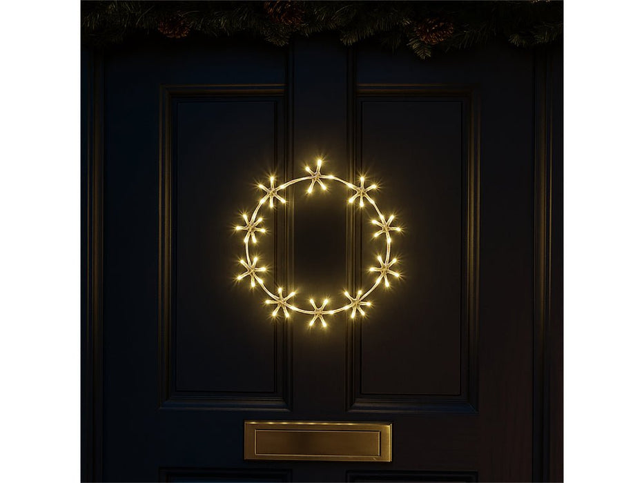 Xmas Haus Warm White LED Metal Christmas Ring - 8 Light Functions - 3 sizes_Outdoor Christmas Decorations