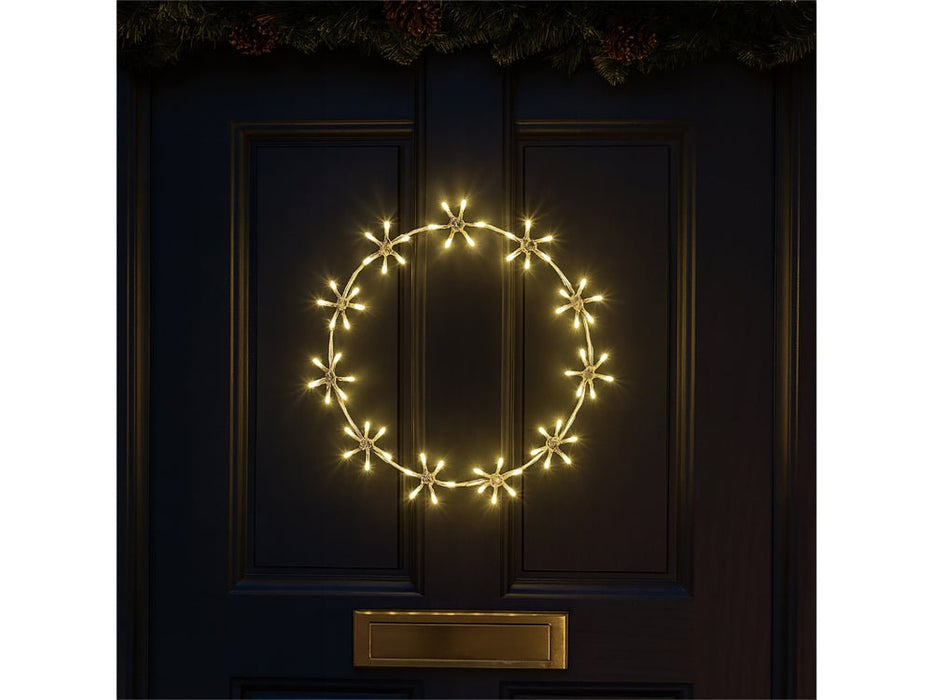 Xmas Haus Warm White LED Metal Christmas Ring - 8 Light Functions - 3 sizes_Outdoor Christmas Decorations